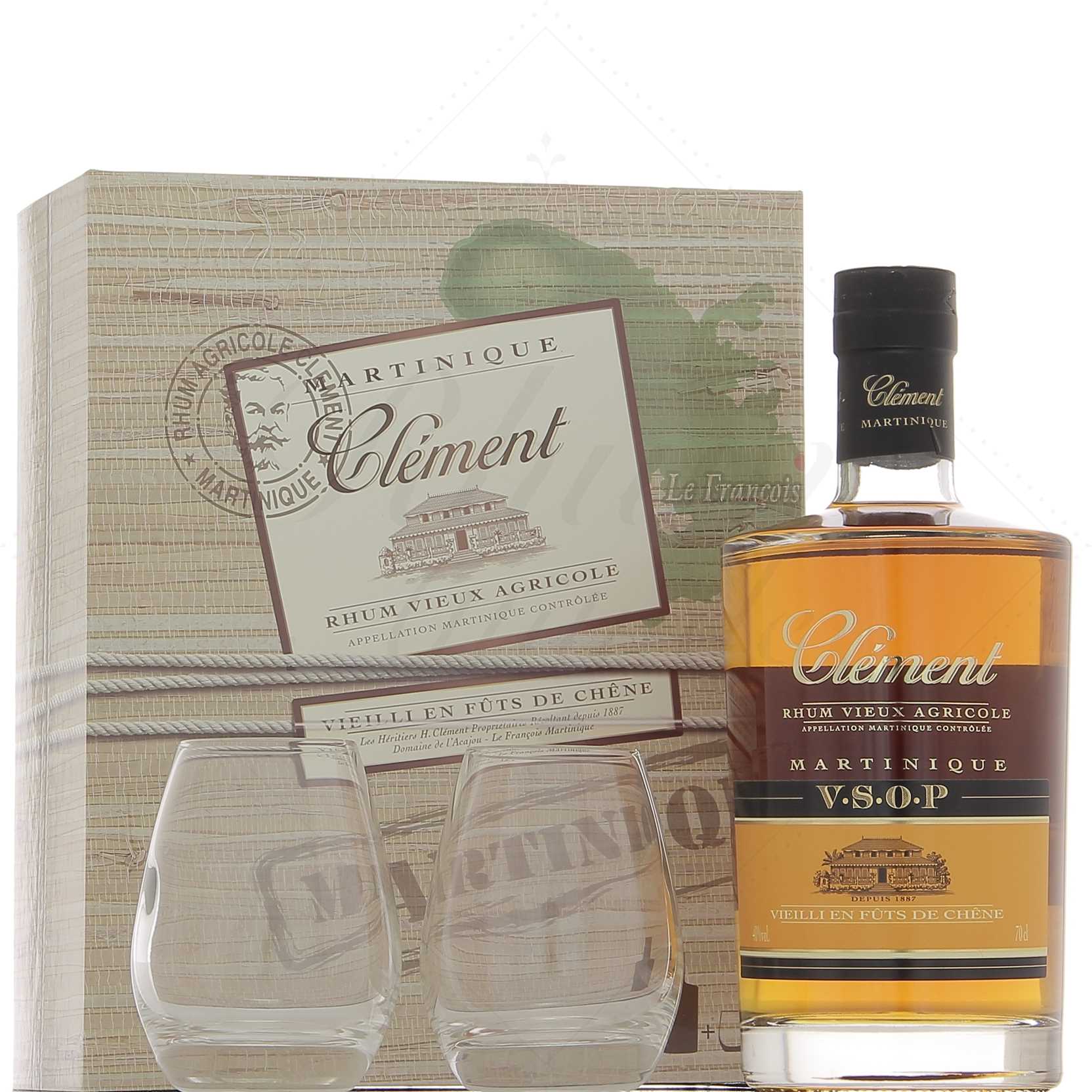 Clément VSOP coffret 2 verres 40°
