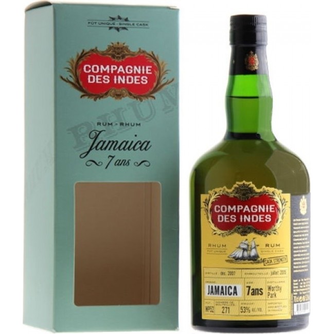 Compagnie des Indes Jamaïque 7 ans Worthy Park Cask Strength 53°