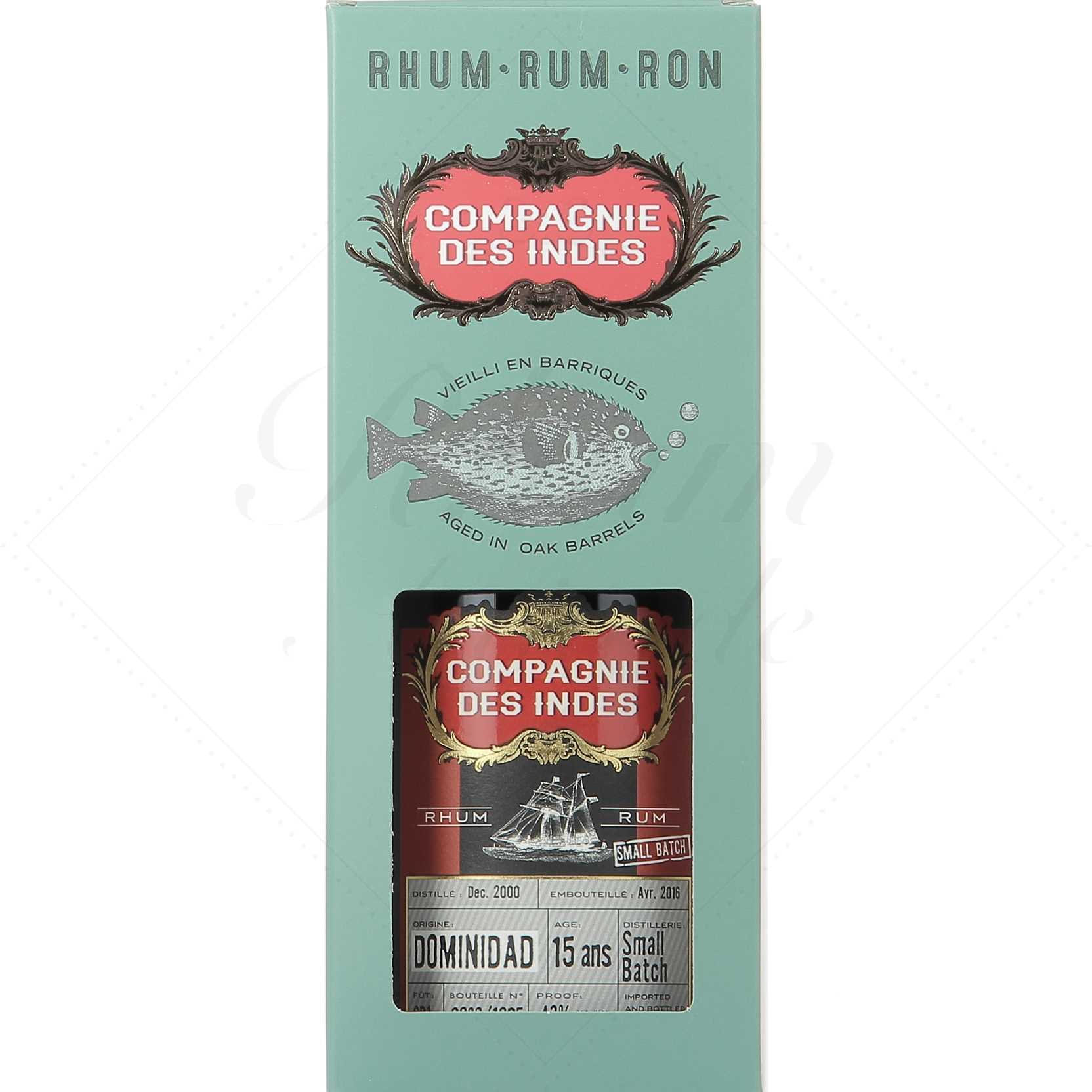 Compagnie des Indes Dominidad Small Batch 15 ans 43°