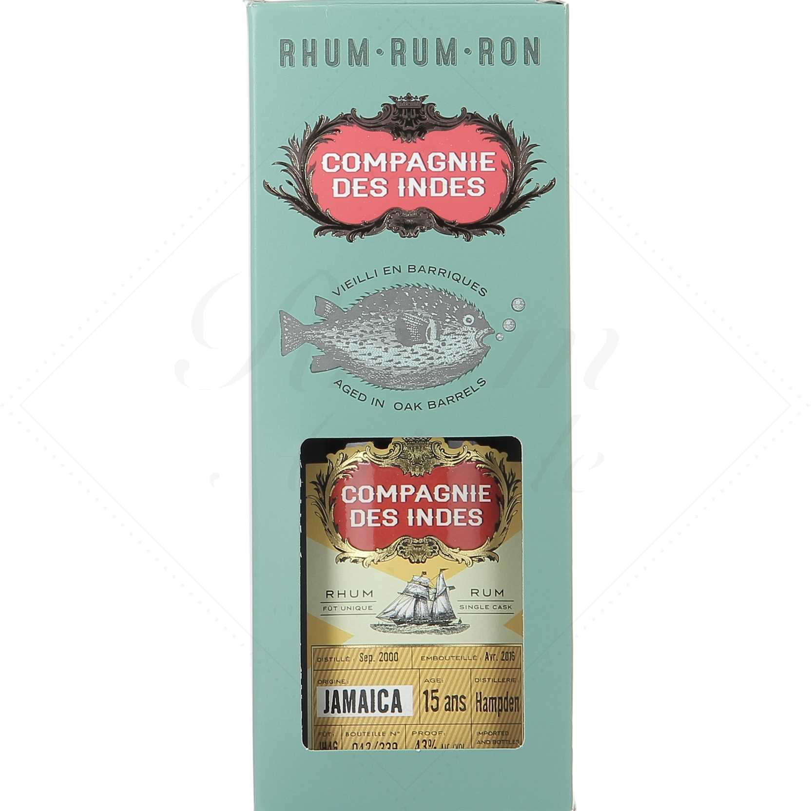 Compagnie des Indes Hampden Single Cask 15 ans 45°