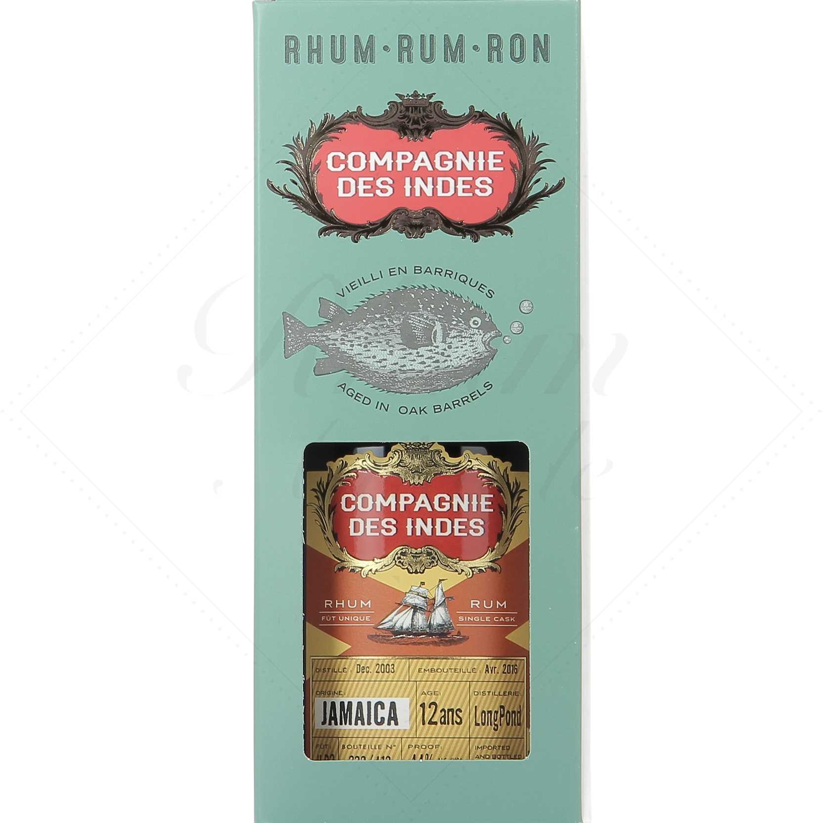 Compagnie des Indes Jamaïque Long Pond Single Cask 12 ans 44°