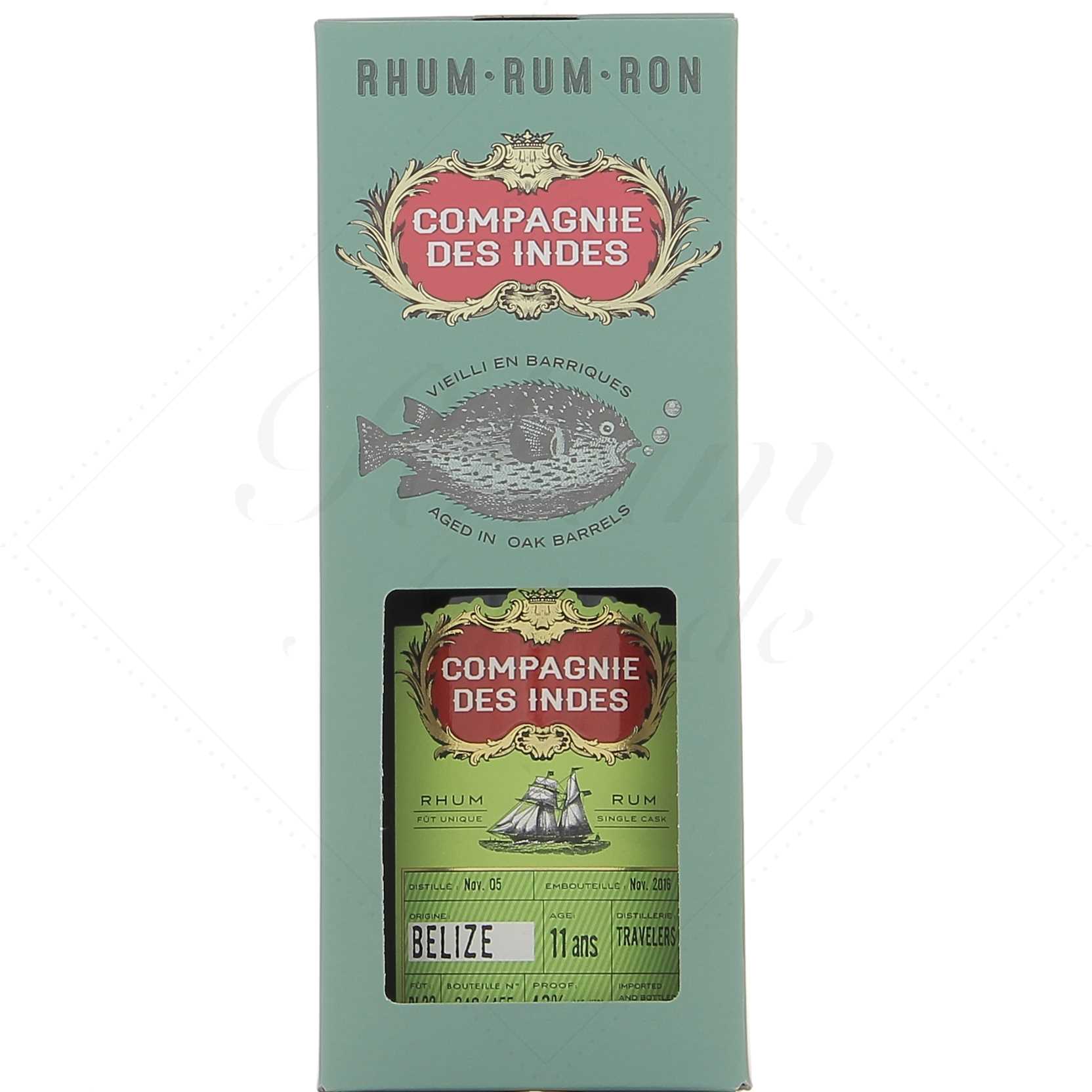 Compagnie des Indes Belize Single Cask 2005 11 ans Travelers 43°