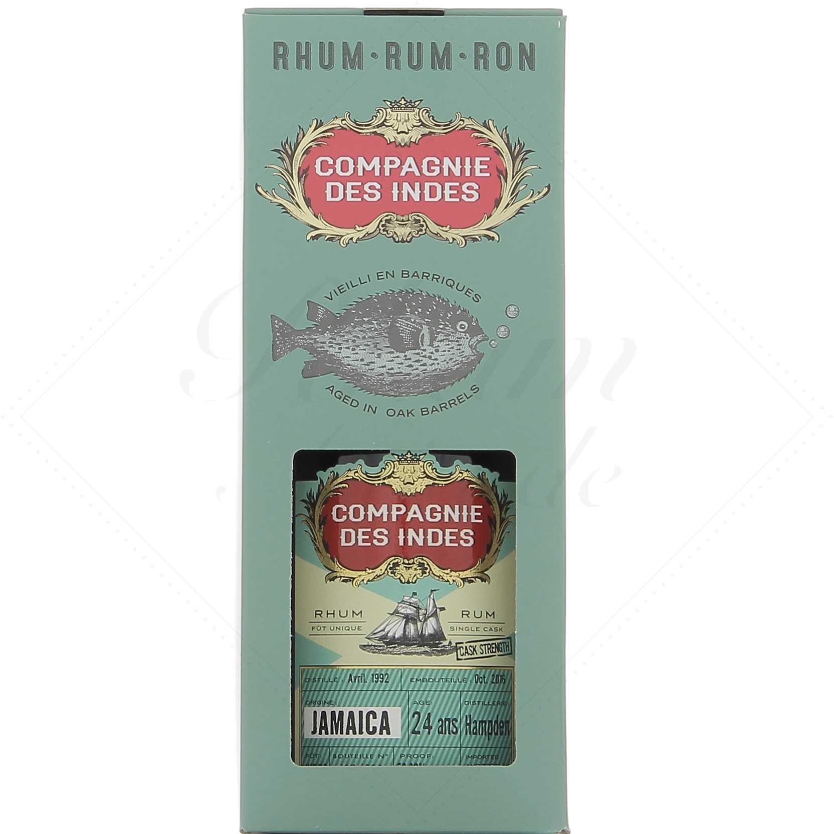 Compagnie des Indes Jamaïque brut de fût 1992 24 ans Hampden 59,8°