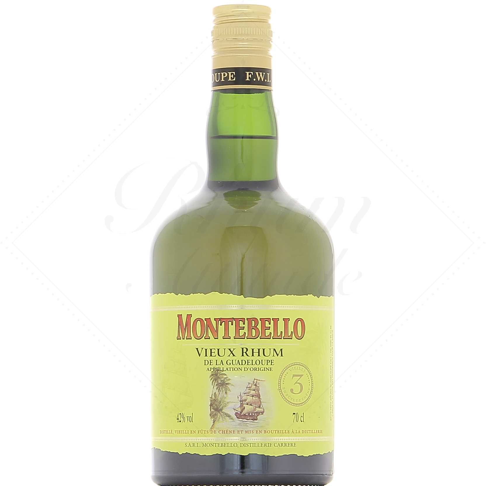 Montebello rhum vieux 3 ans 42° - ancienne version