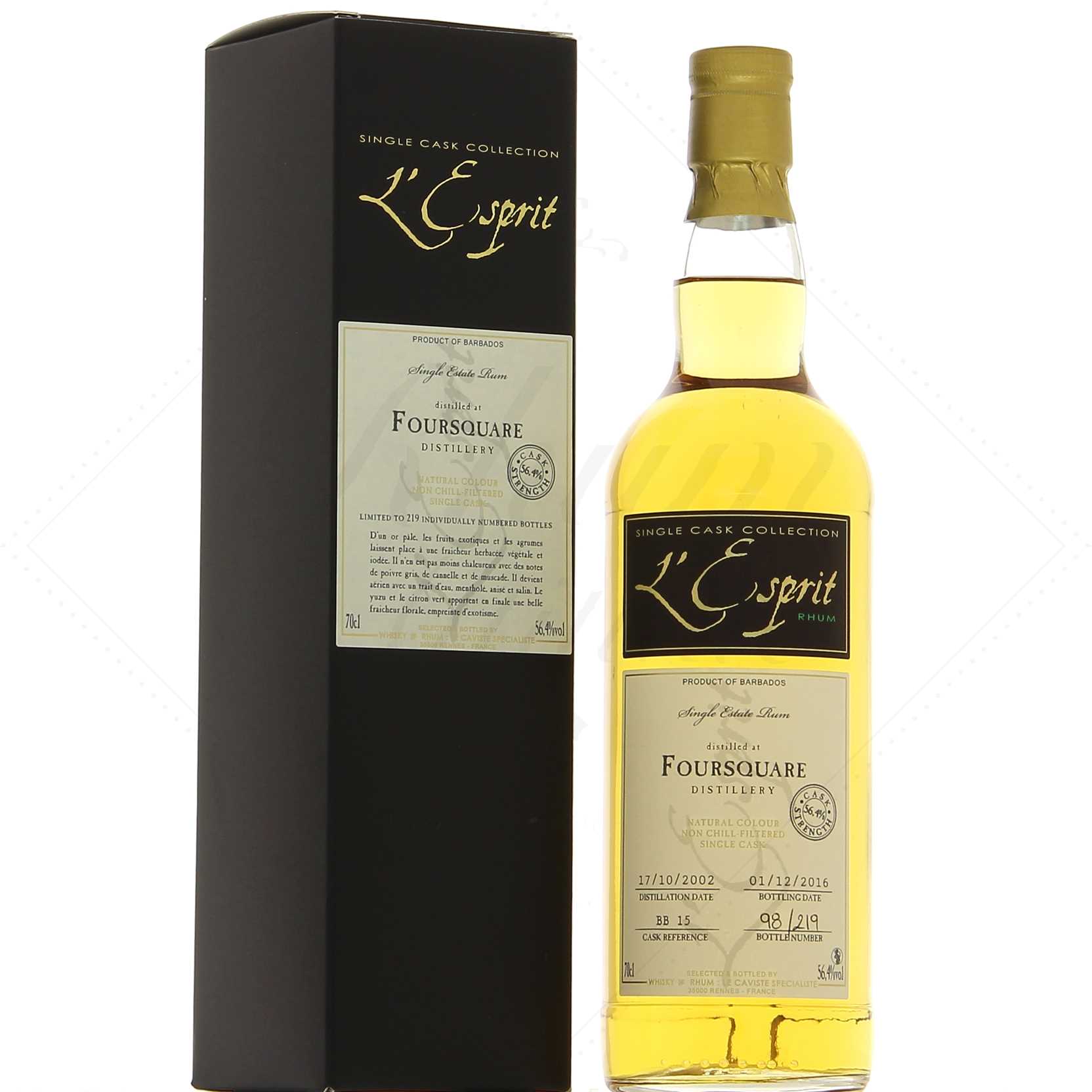 L’Esprit Rhum Barbade Foursquare 2002 56,4°