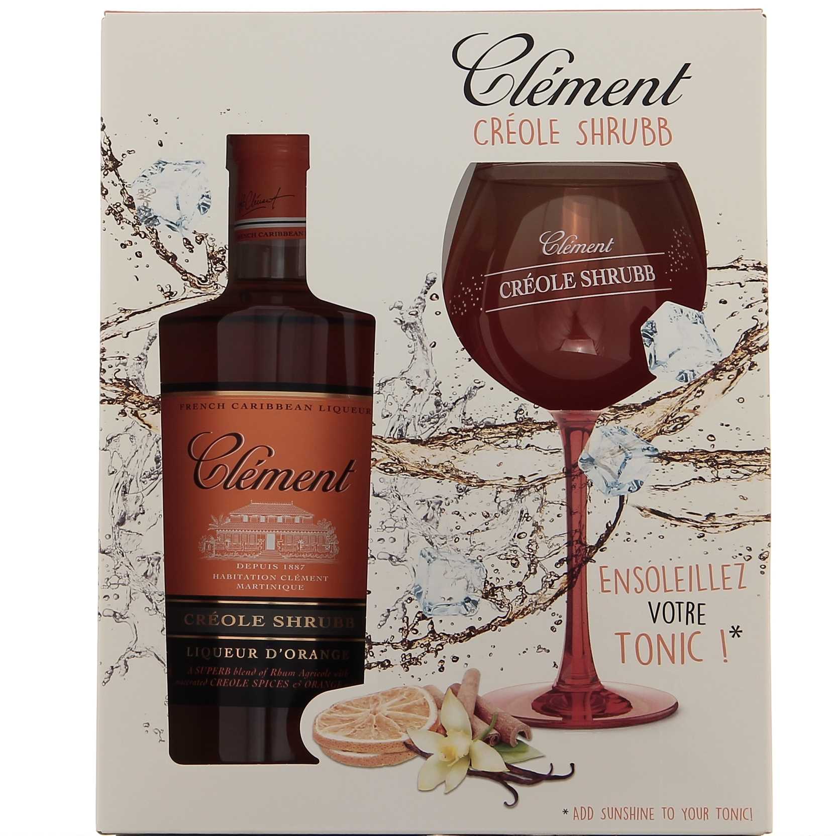 Clément Shrubb Liqueur Créole 40° avec 1 verre tonic offert !
