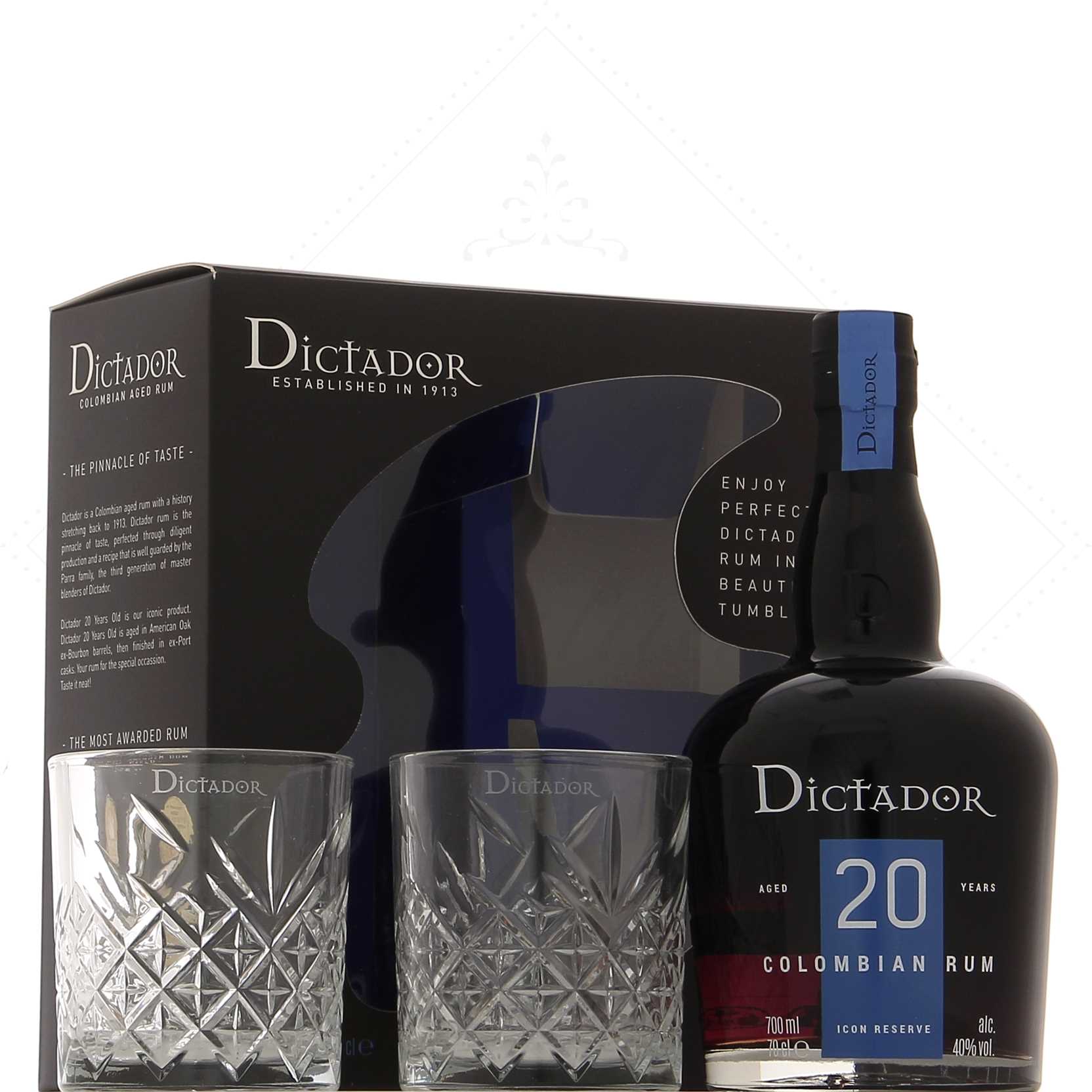 Dictador 20 ans 40° coffret 2 verres