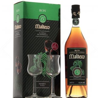 Malteco 15 ans Reserva Maya avec 2 verres 41,5°