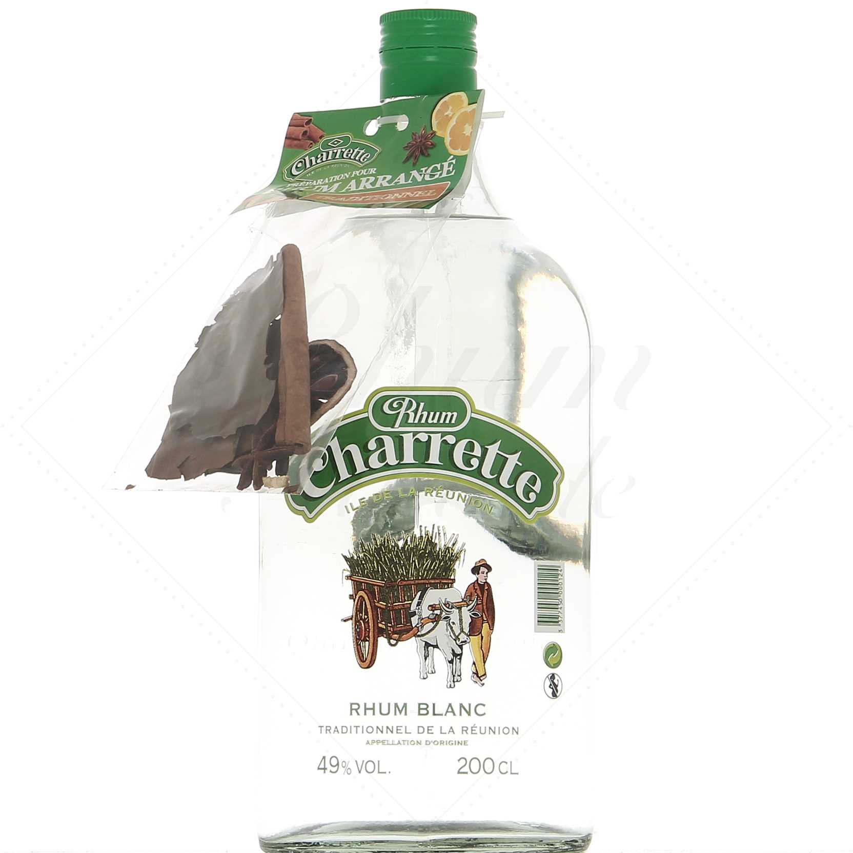 Rhum Charrette blanc 49° avec un sachet d’épices - 2 litres !