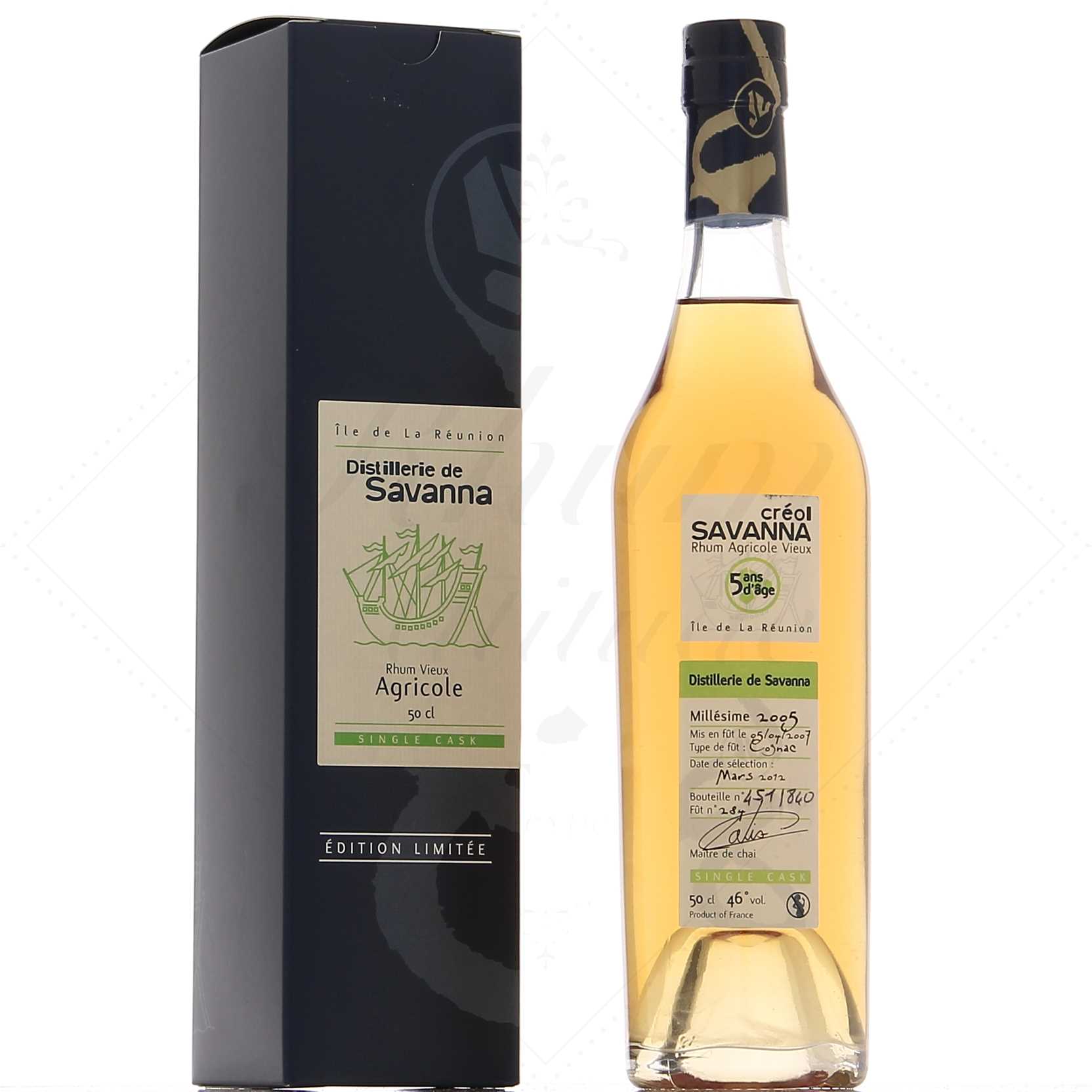 Savanna 5 ans Single cask 2005 finition Cognac 46°