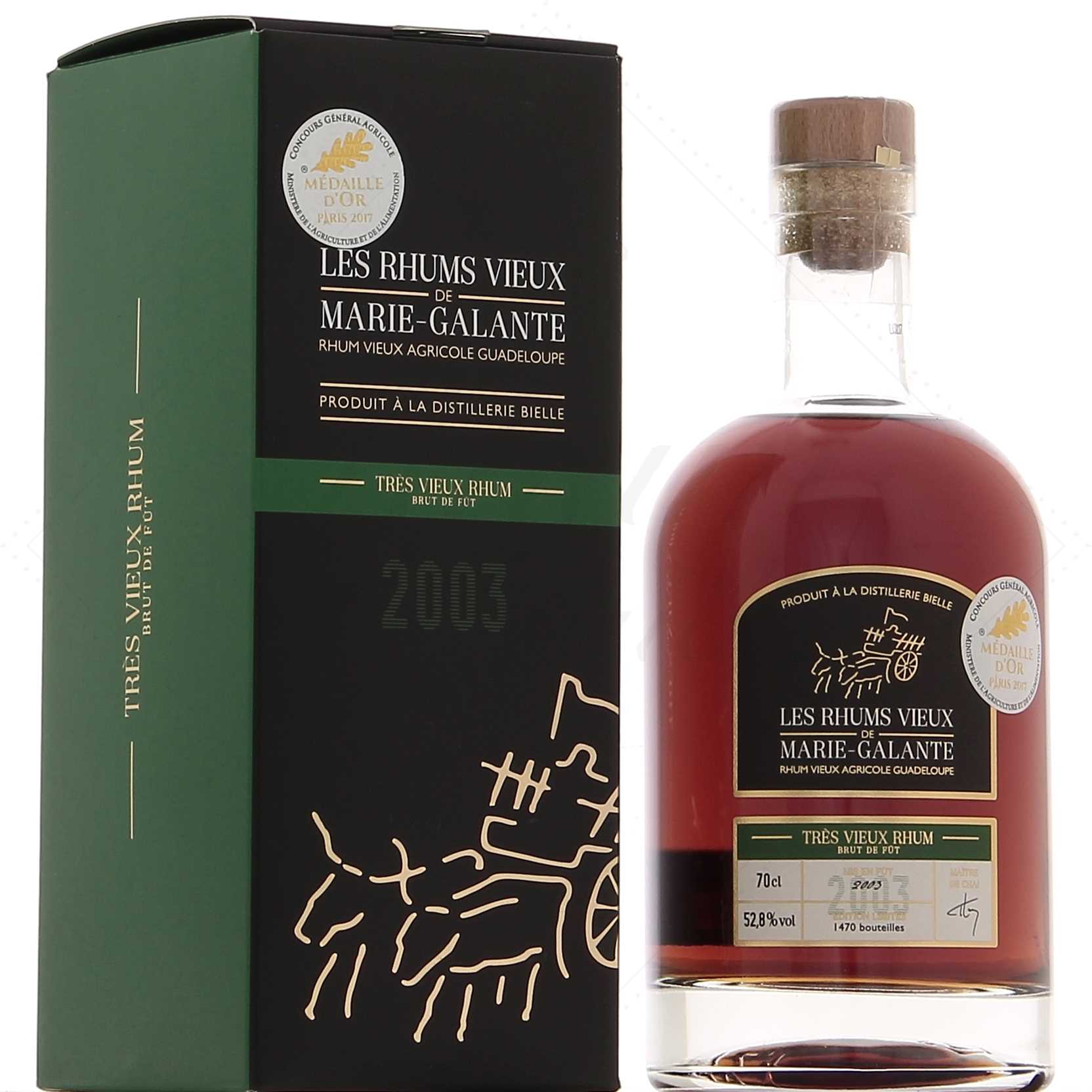 Les Rhums Vieux de Marie-Galante Bielle 2003 Très Vieux Rhum 52,8°