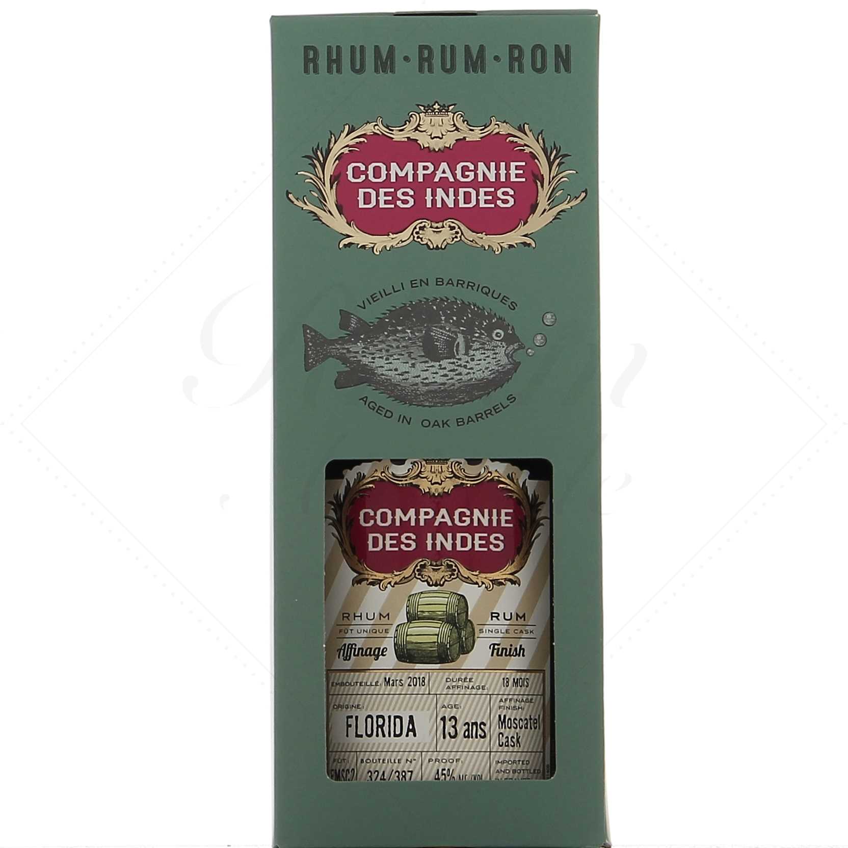 Compagnie des Indes Florida Distillerie Secrète Moscatel Finish 13 ans 45°