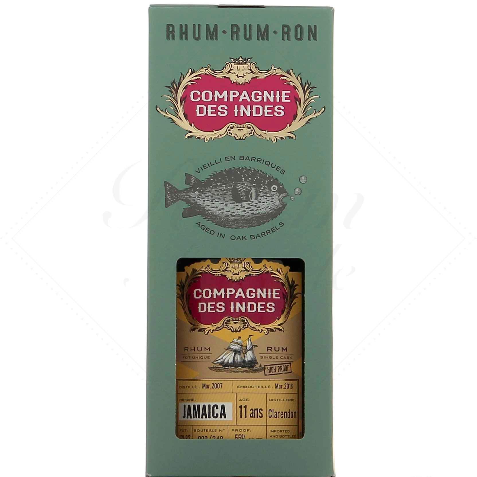 Compagnie des Indes Jamaïque Clarendon Brut de Fût 11 ans 55°