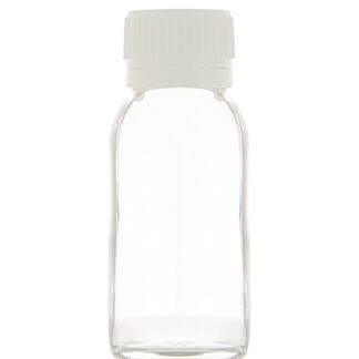 Flacon verre 6cl avec sa capsule inviolable autojointante PP28