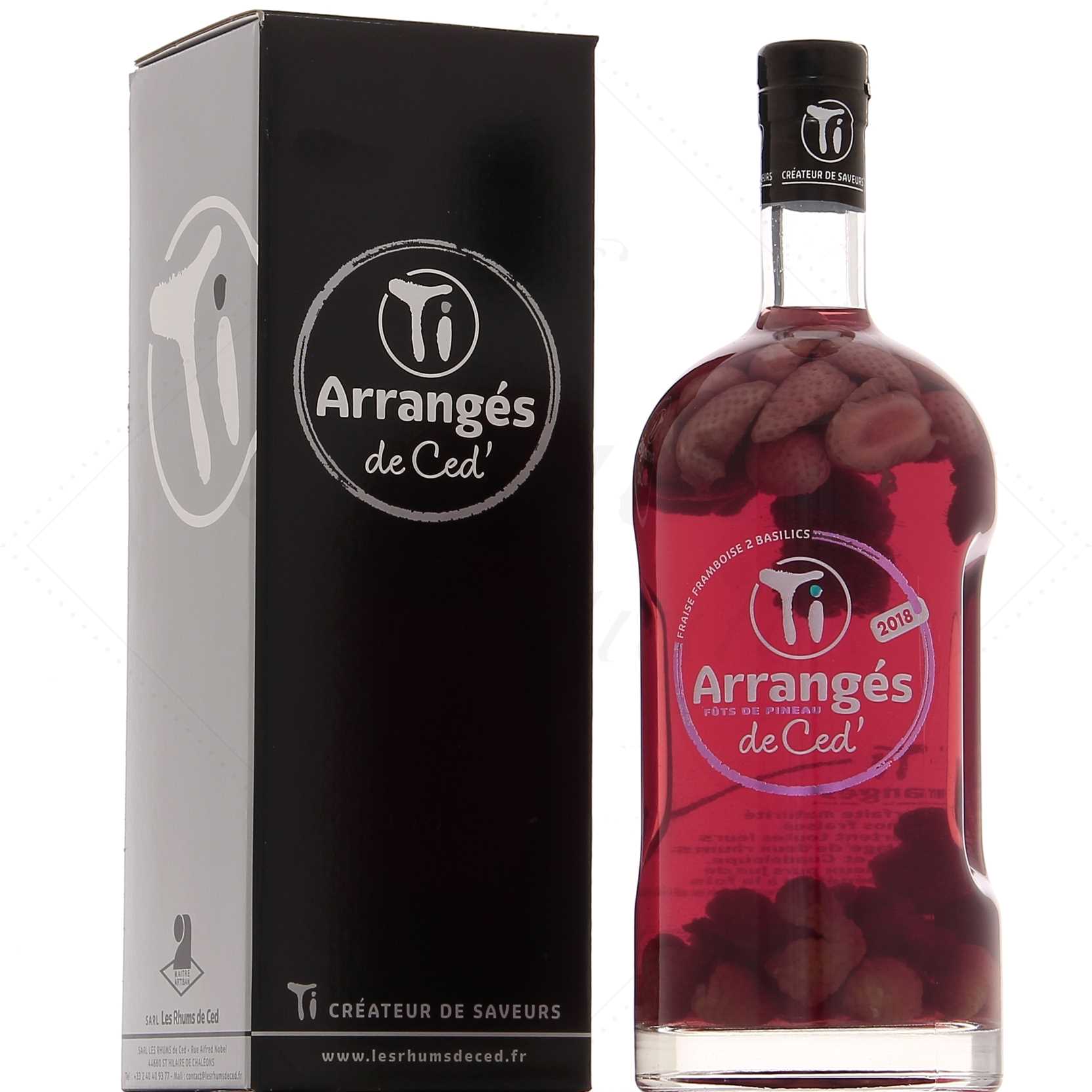 Les Rhums de Ced Ti Arrangés Fraise Framboise 2 Basilics 32° - 1,5 litres !