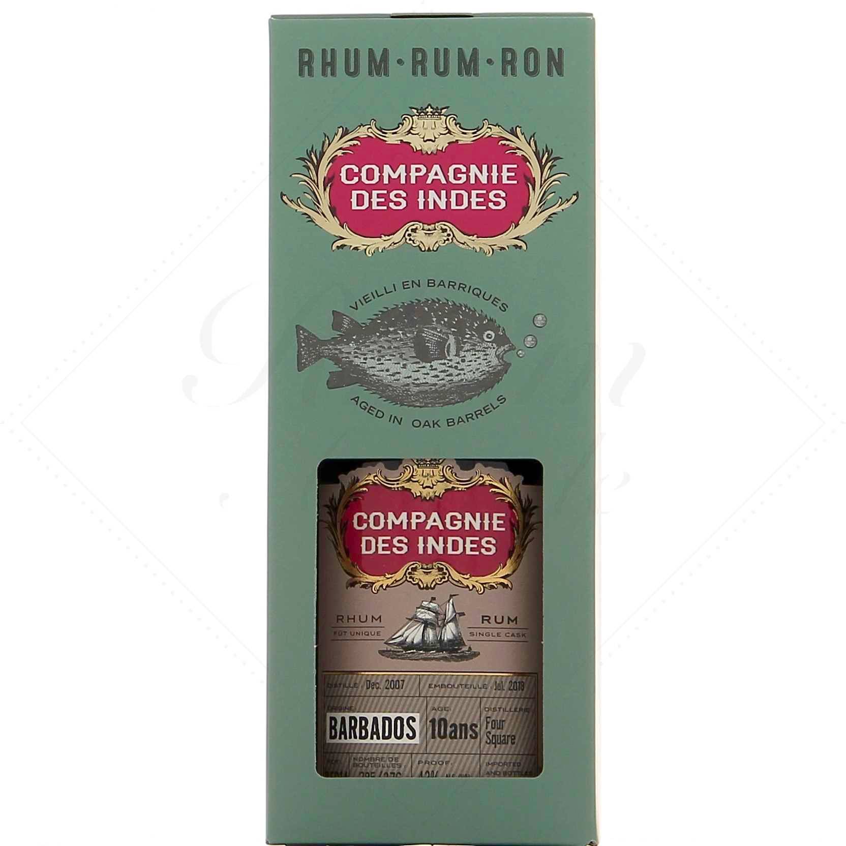 Compagnie des Indes La Barbade 10 ans Distillerie Foursquare 43°