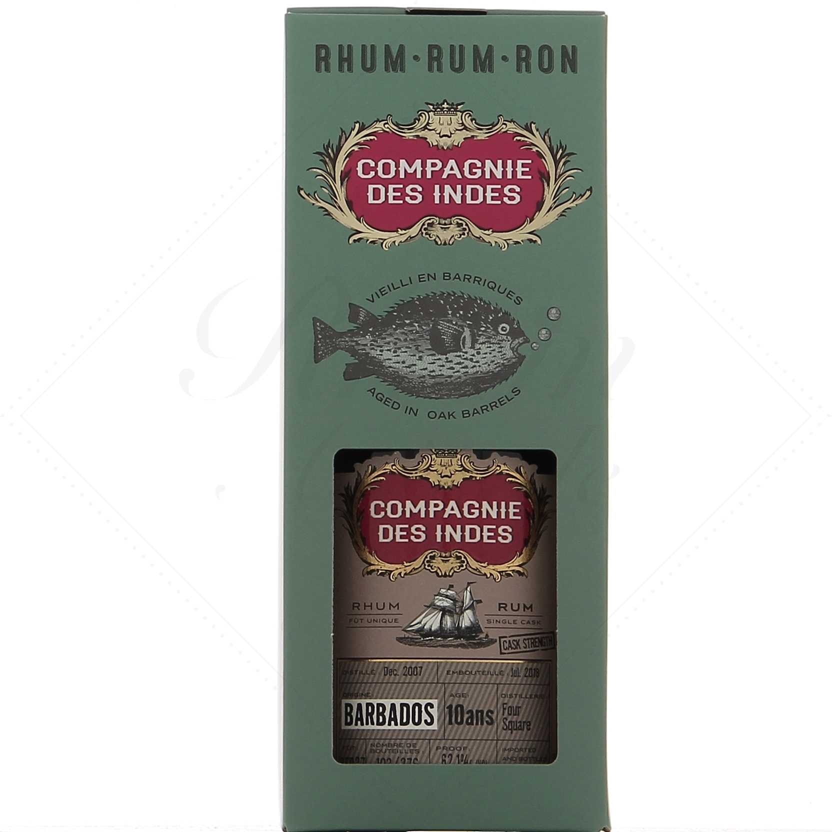 Compagnie des Indes La Barbade 10 ans Distillerie Foursquare Brut de Fût 62,1°