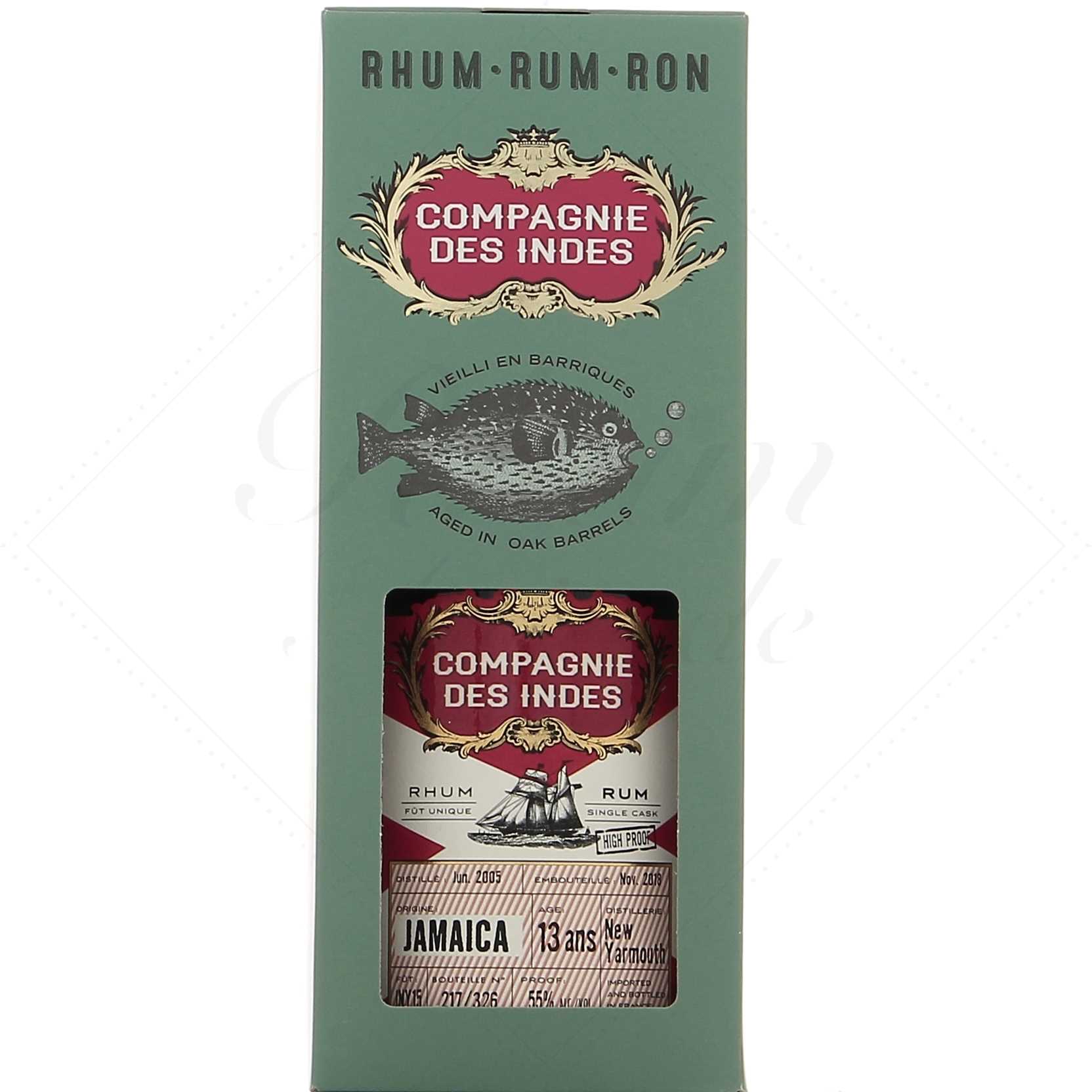 Compagnie des Indes Jamaique New Yarmouth 13 ans High Proof 55°