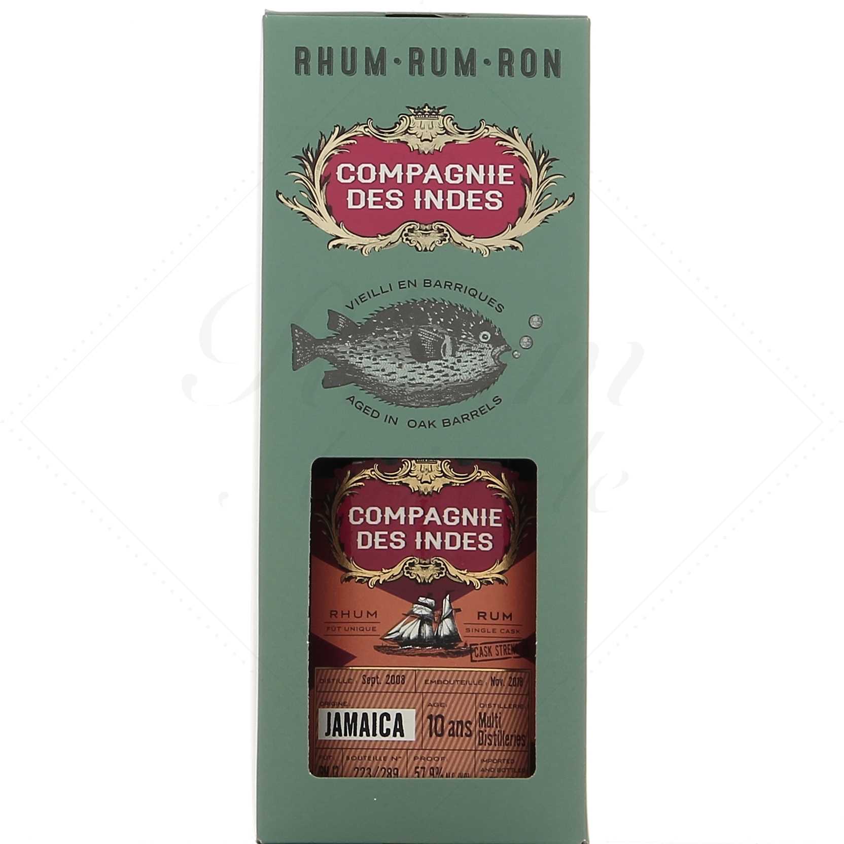 Compagnie des Indes Jamaïque Multi Distilleries 10 ans Brut de Fût 57,9°