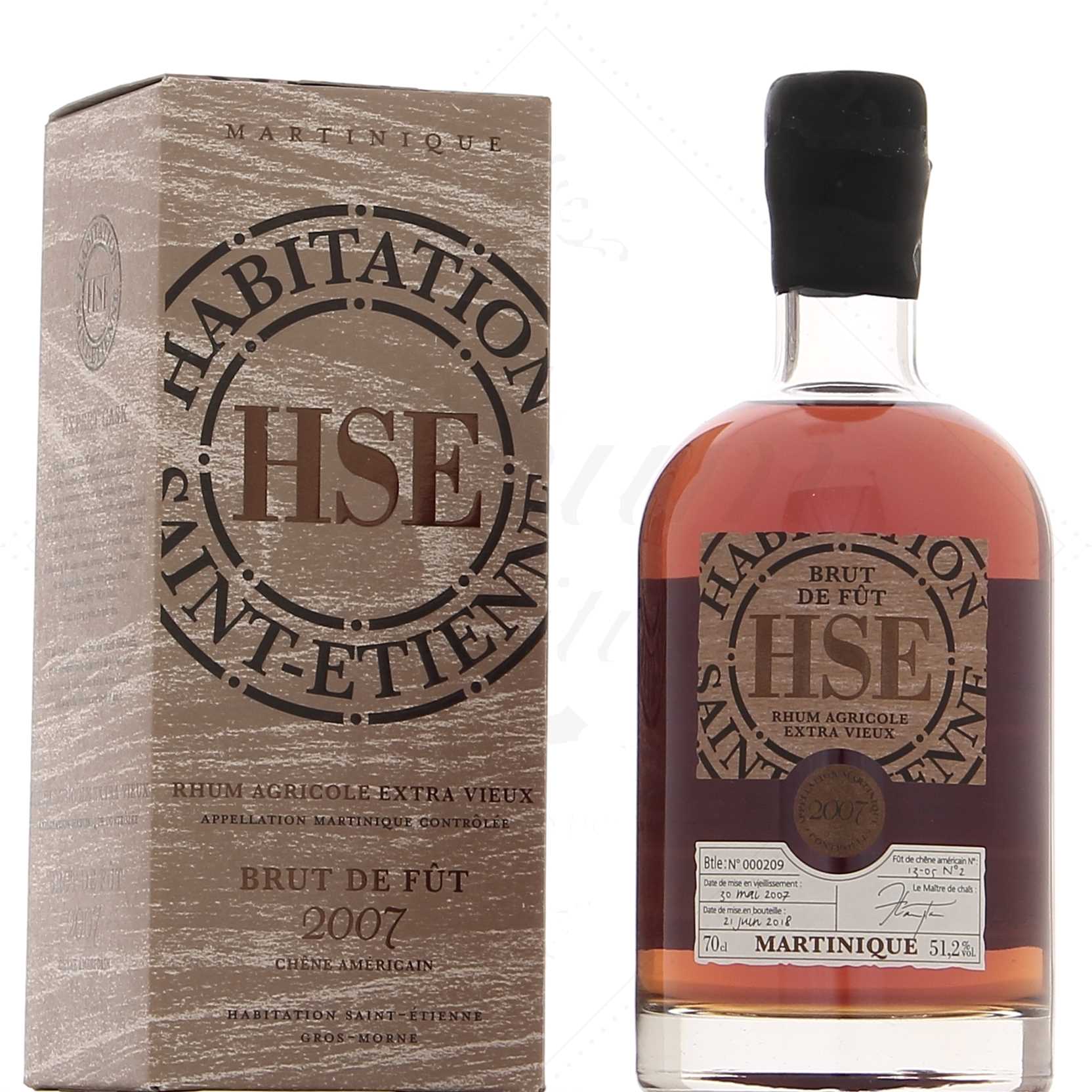 HSE 2007 Brut de fût Chêne américain 51,2°