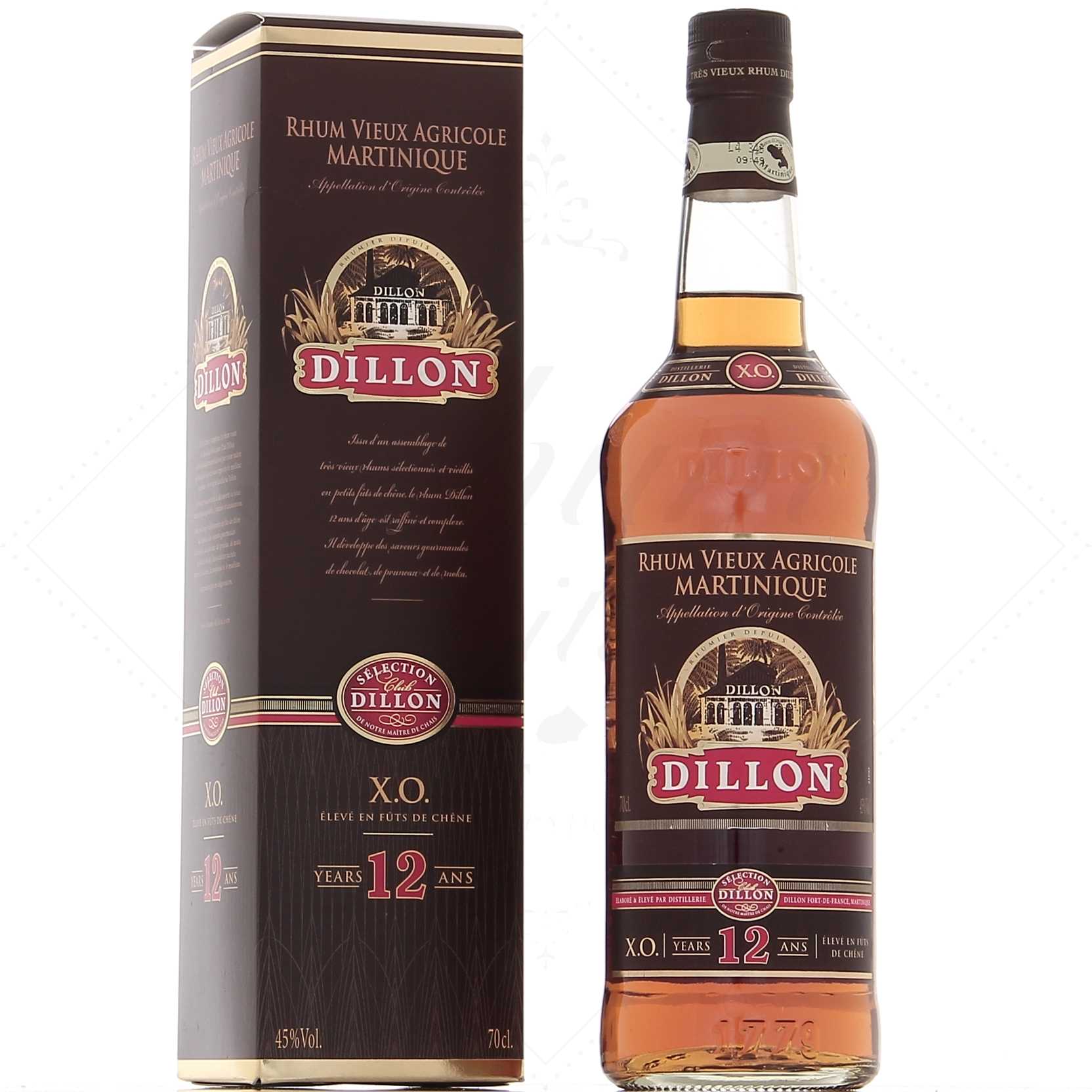 Dillon Rhum Vieux XO Club 12 ans 45°