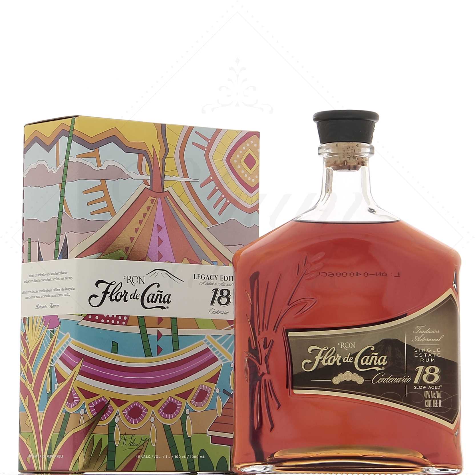 Flor de Caña Centenario 18 ans 40° 1 litre - ancien packaging