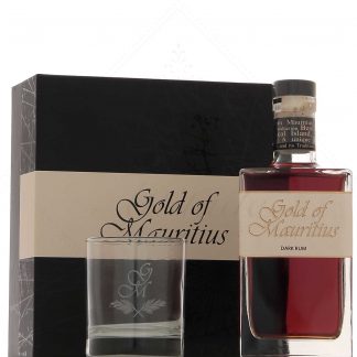 Coffret Gold of Mauritius Dark Rum avec un verre gravé 40°