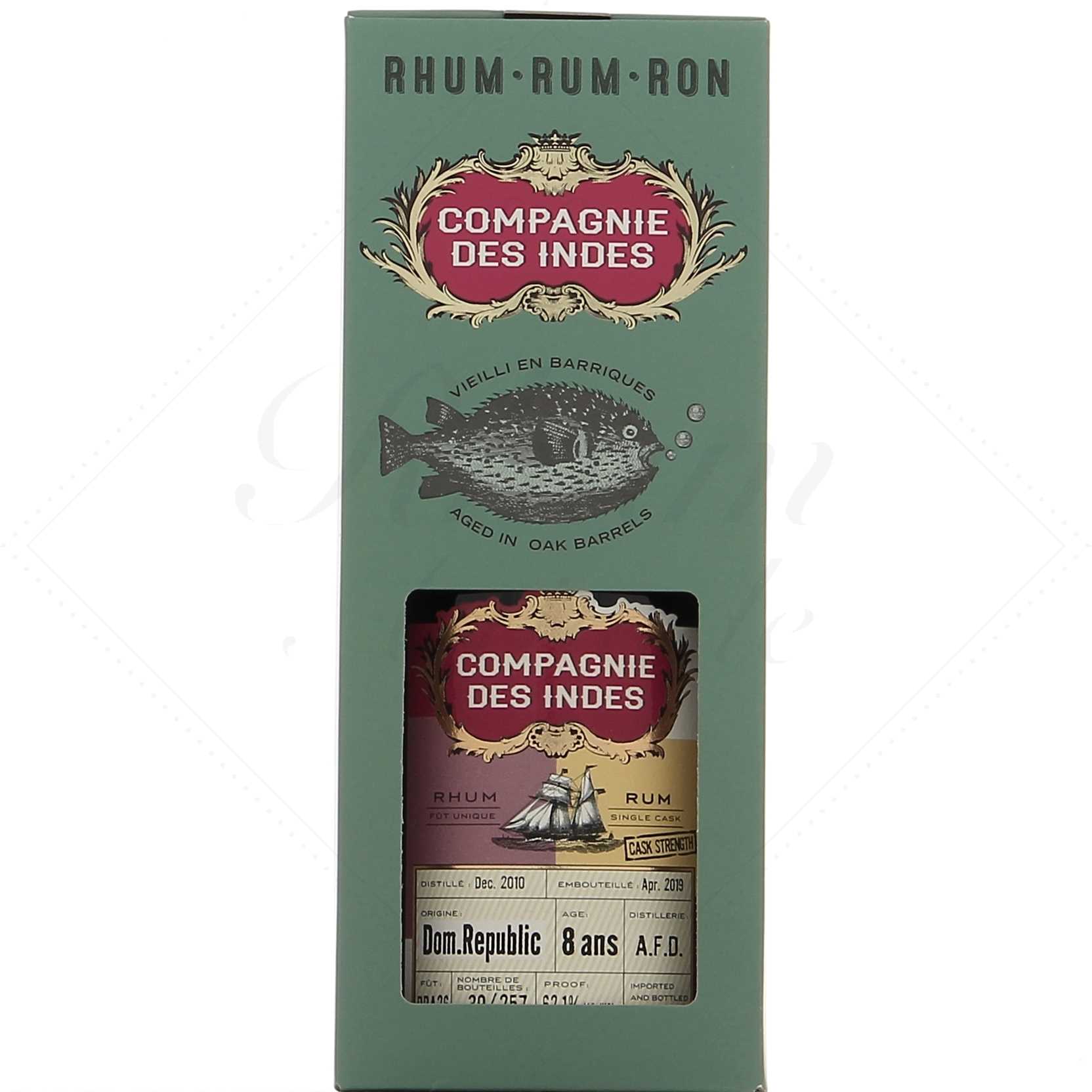 Compagnie des Indes République Dominicaine 2010 AFD 8 ans Brut de Fût 62,1°