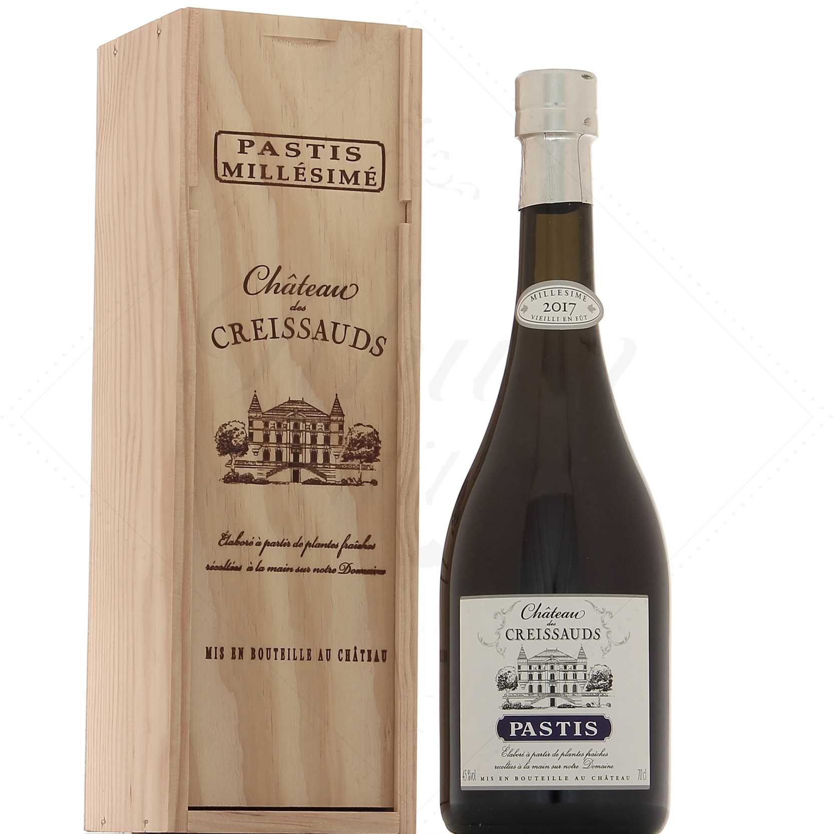 Pastis Château Des Creissauds 2017 Coffret Bois 45°