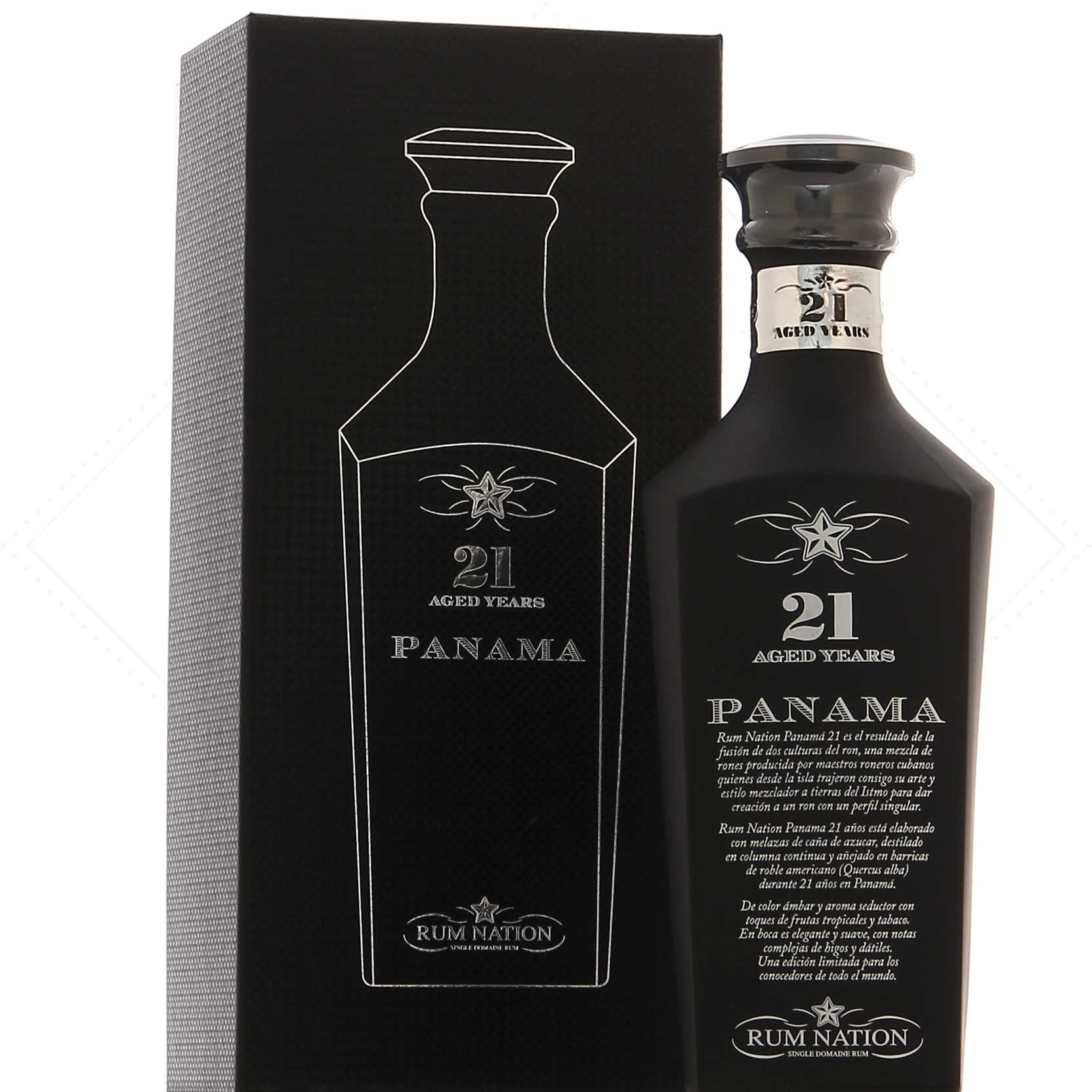 Rum Nation 21 ans Panama Decanter Black 43°