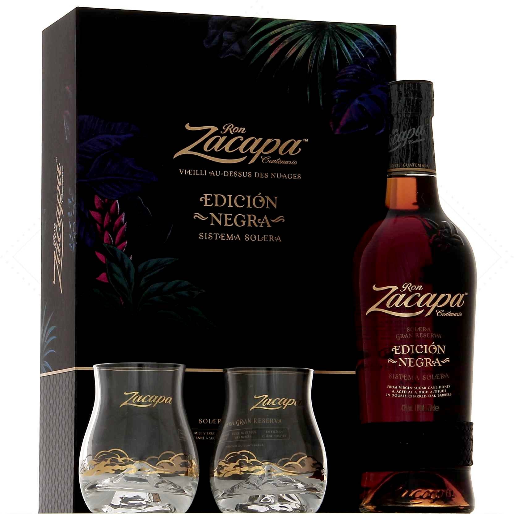 Zacapa Edicion Negra en coffret 2 verres 43° - édition 2021