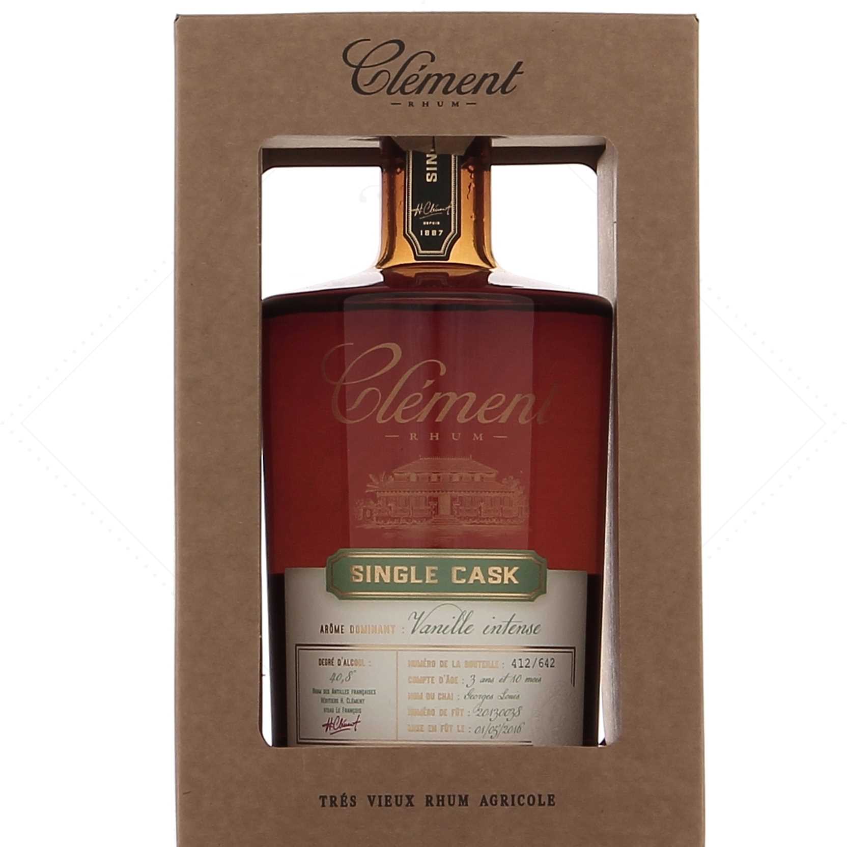Clément Single Cask Vanille Intense 3 ans fût 20130038 40,8°