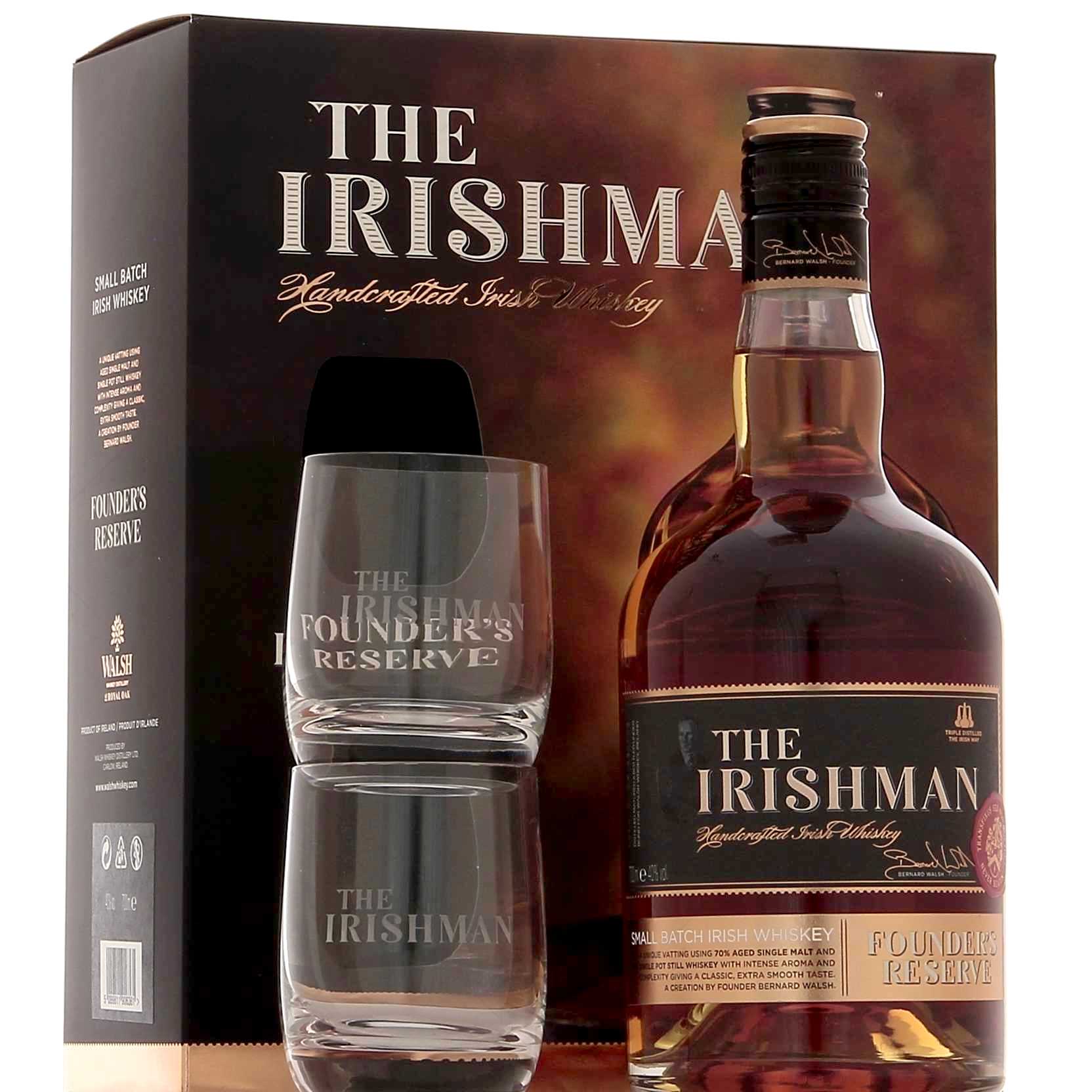 Irishman Founder's Reserve Coffret 2 verres 40°