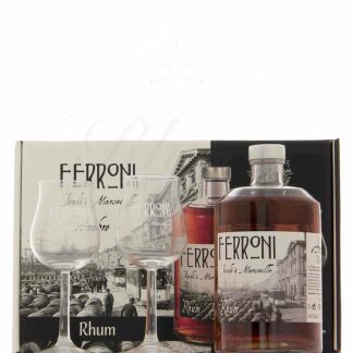 Rhum Ferroni ambré avec coffret 2 verres