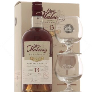 Malecon Rare Proof 13 ans Coffret 2 Verres 50,5°
