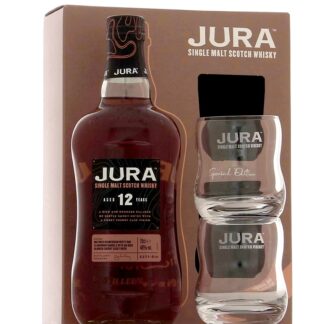 Jura 12 ans 40° en coffret 2 verres