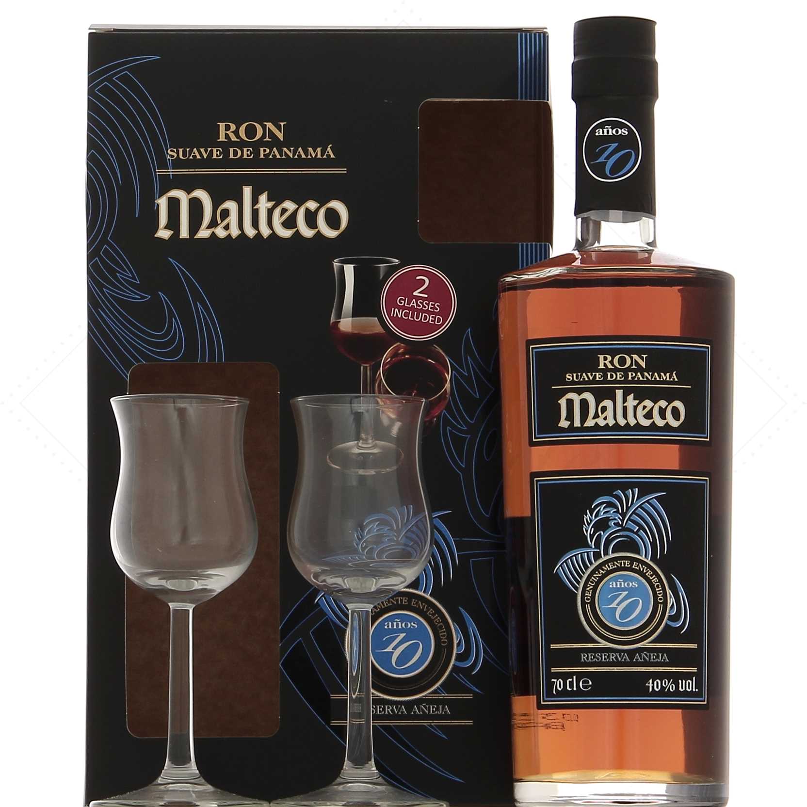Malteco Reserva aneja 10 ans coffret 2 verres 40°