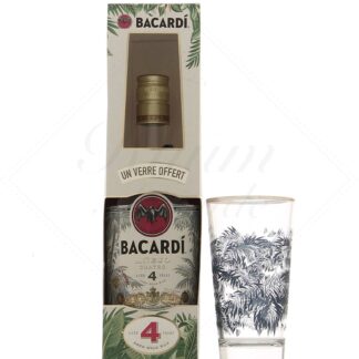 Bacardi Añejo Cuatro en étui avec 1 verre 40°