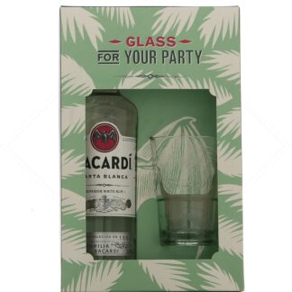 Bacardi Carta Blanca en étui avec 1 verre 37,5°