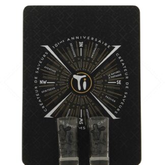 Coffret métal 2 verres Anniversaire 10 ans à associer à une bouteille Ti' Ced