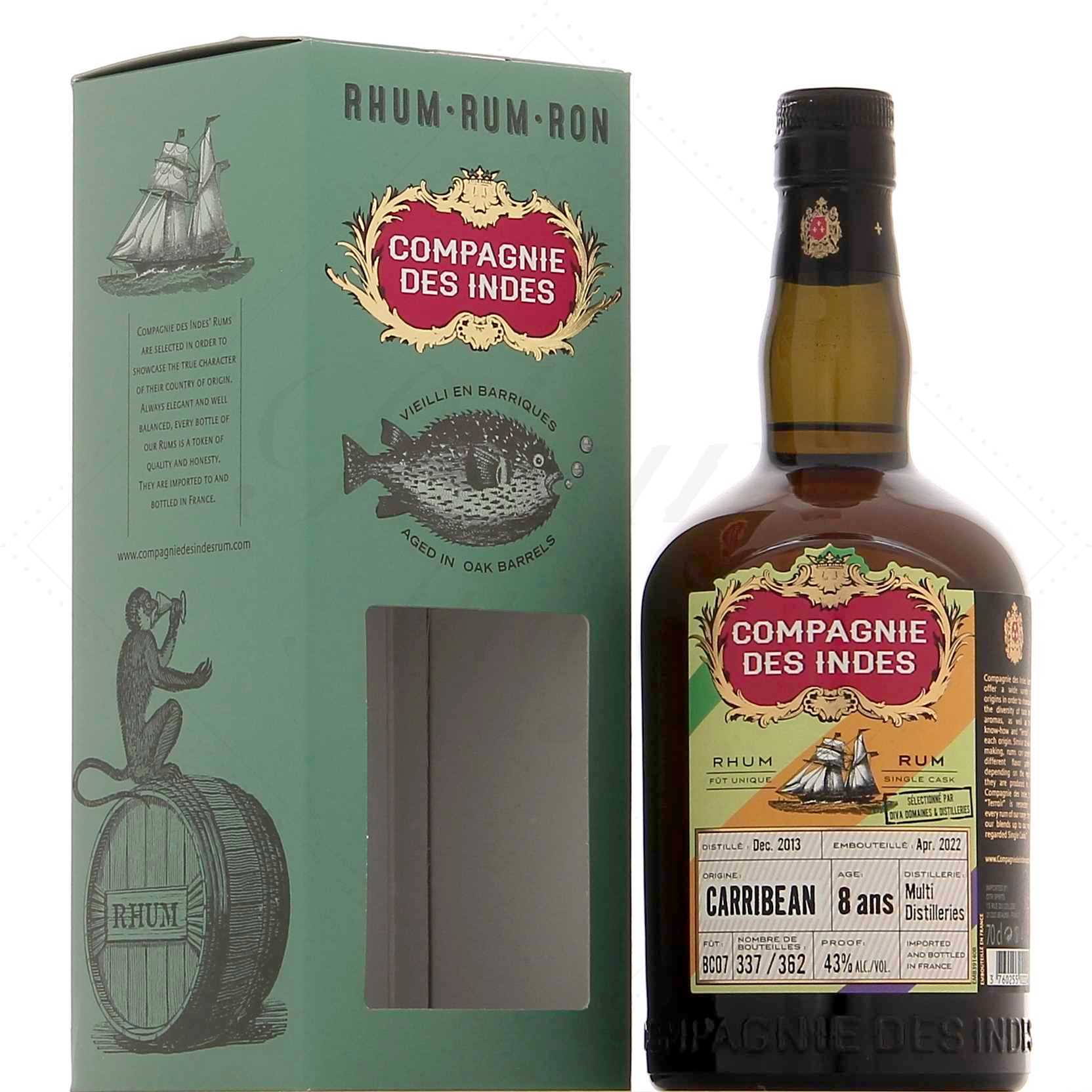 Compagnie des Indes Caribbean Multi Distilleries 8 ans 43°