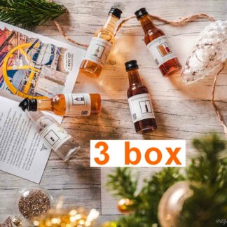 3 anciennes box de 5 rhums avec un livret 41,44°