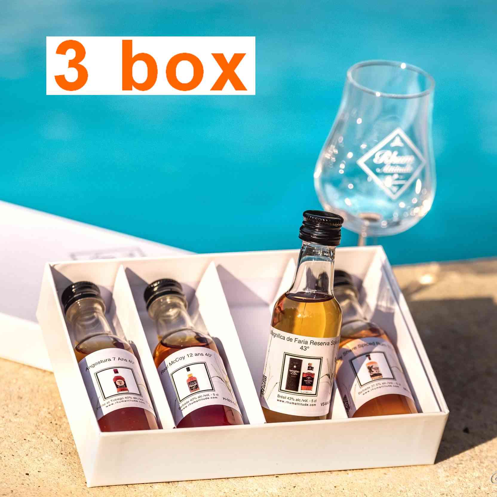 2 anciennes box de 4 rhums + 1 ancienne box de 5 rhums 40,8°