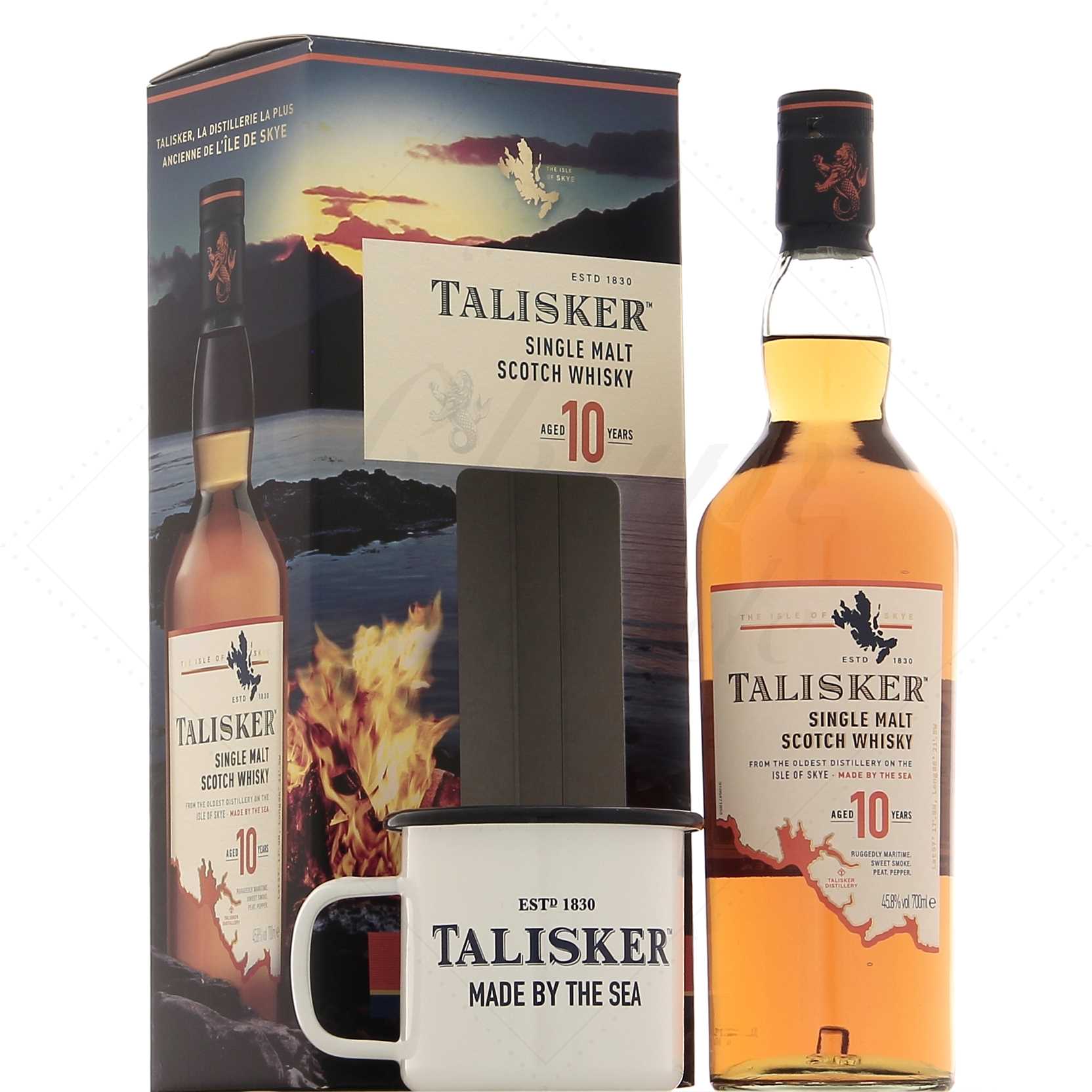 Talisker 10 ans avec un mug 45,8°
