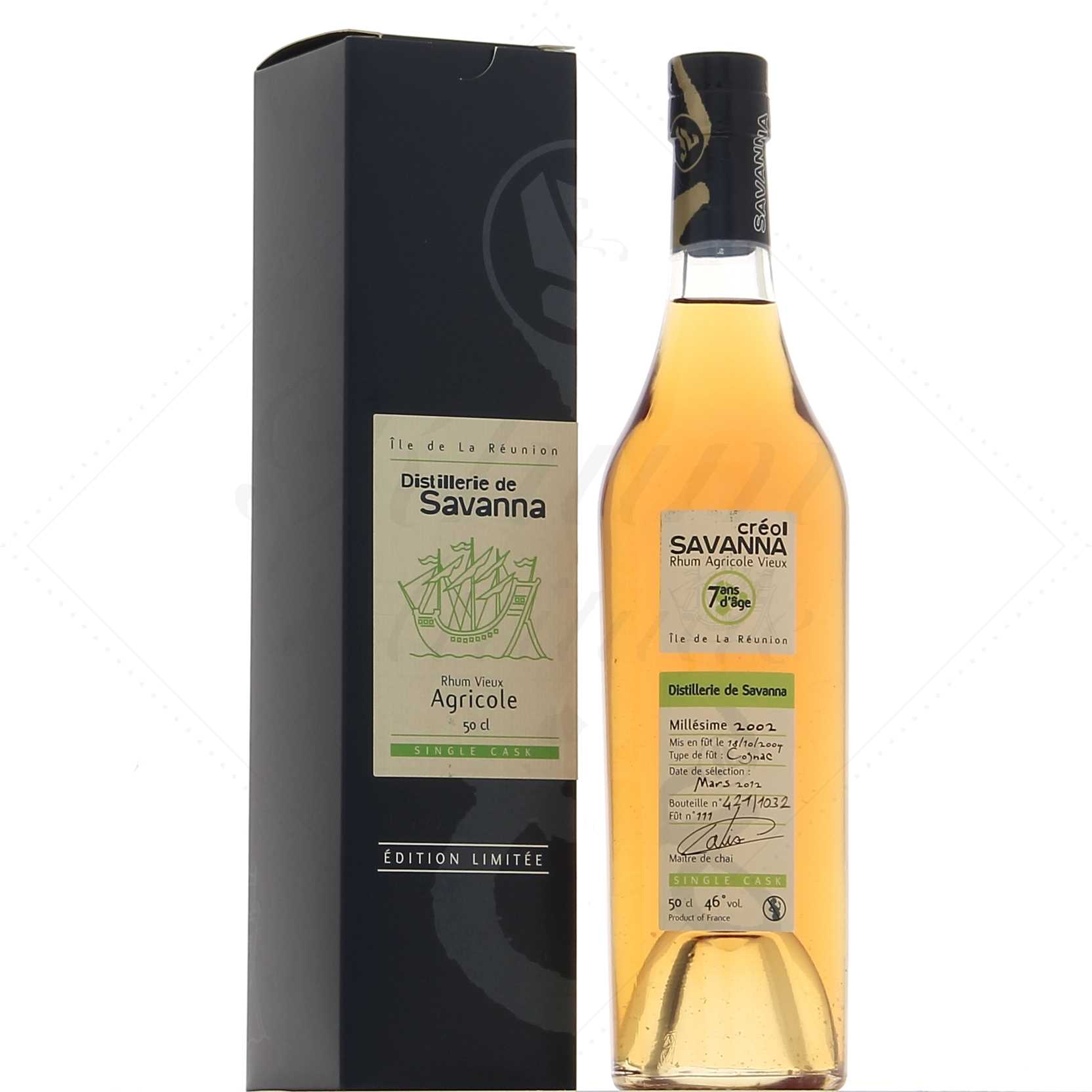 Savanna agricole 7 ans 2002 fût de cognac F111 50cl 46°