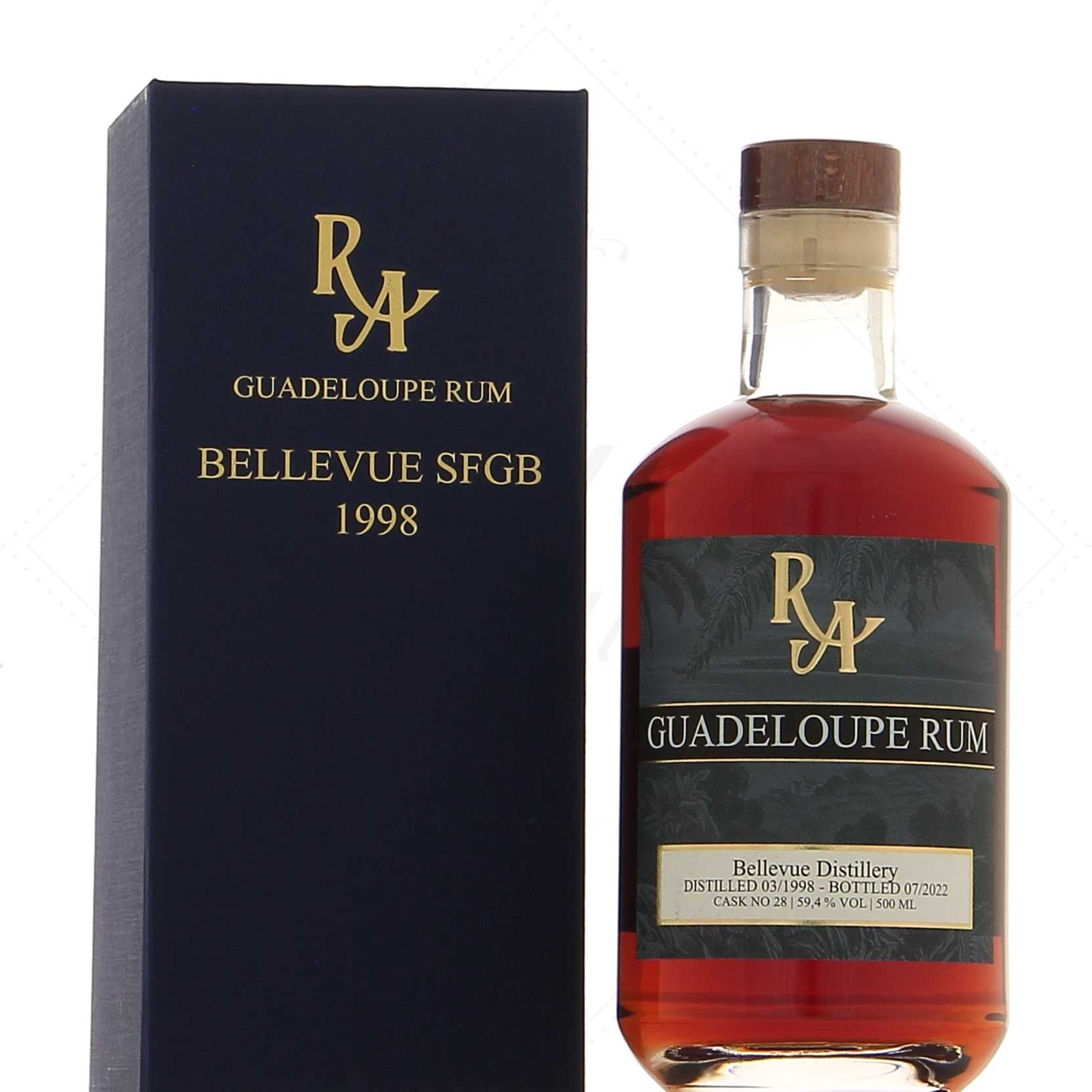 Rum Artesanal Guadeloupe Bellevue 1998 24 ans 59,4°