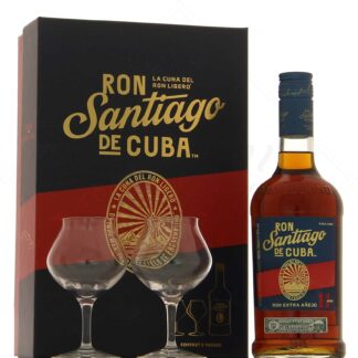 Santiago de Cuba 11 ans en coffret 2 verres 40°
