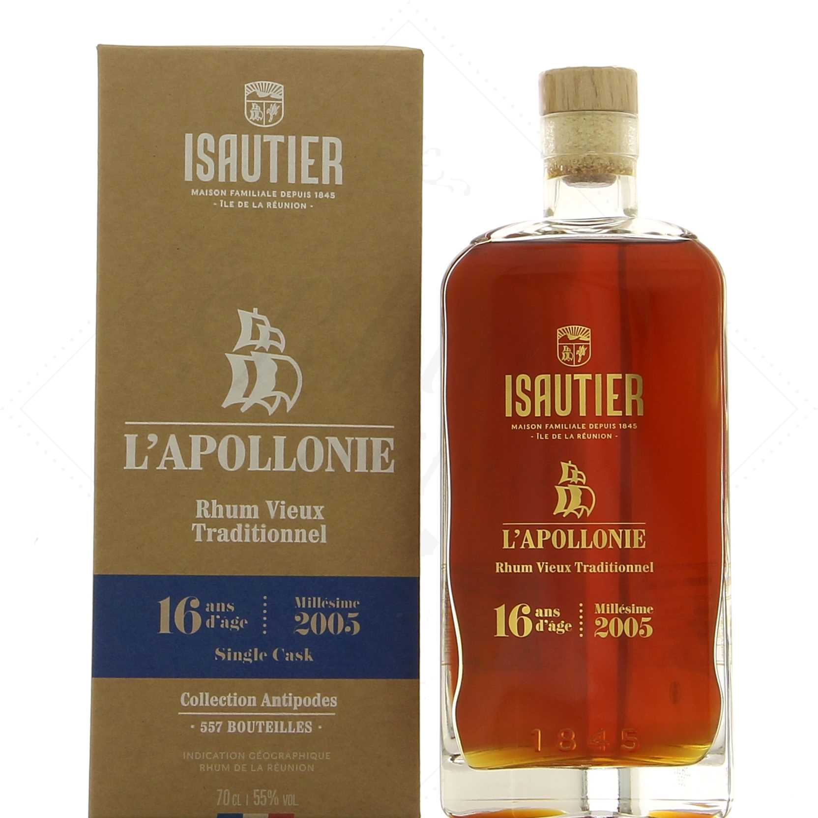 Isautier 2005 l'Apollonie Rhum Vieux Traditionnel Antipodes 55°