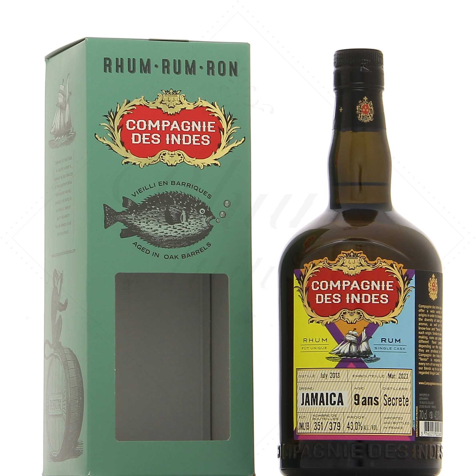 Compagnie des Indes Jamaica Distillerie secrète 9 ans 43°