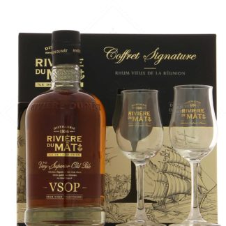 Rivière du Mât VSOP en coffret 2 verres 43°